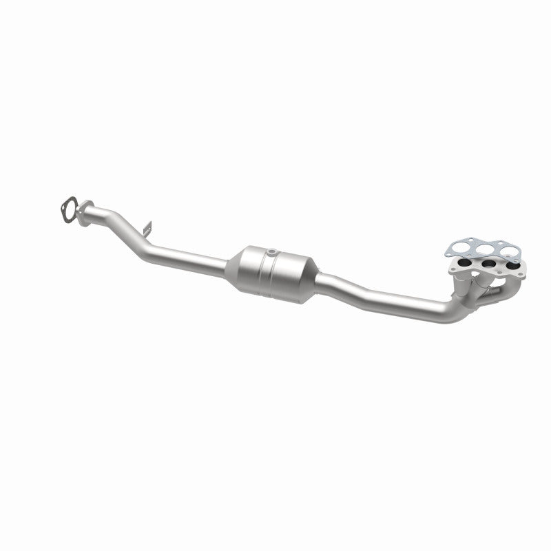 MagnaFlow 52203 oem grade manifold converter, opposite rear three-quarter view of the turntable spin