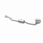 MagnaFlow 52203 oem grade manifold converter, opposite rear three-quarter view of the turntable spin
