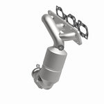 MagnaFlow 24367 hm grade manifold converter, front three-quarter view of the turntable spin