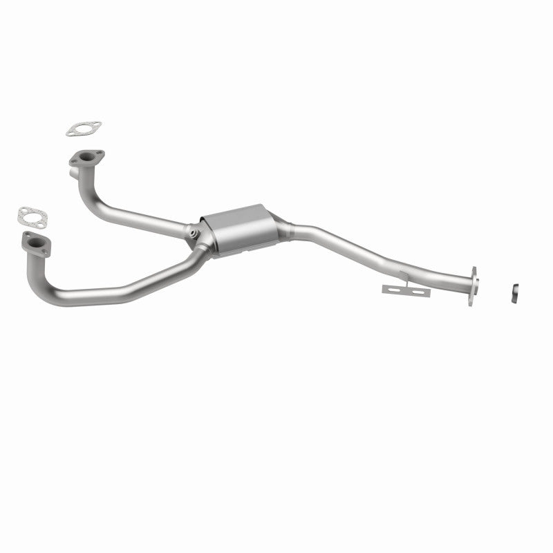MagnaFlow 23868 epa direct-fit catalytic converter, side view of the turntable spin