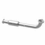 MagnaFlow 5561668 carb direct-fit catalytic converter, opposite rear three-quarter view of the turntable spin