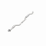 MagnaFlow 5571437 carb direct-fit catalytic converter, opposite front three-quarter view of the turntable spin