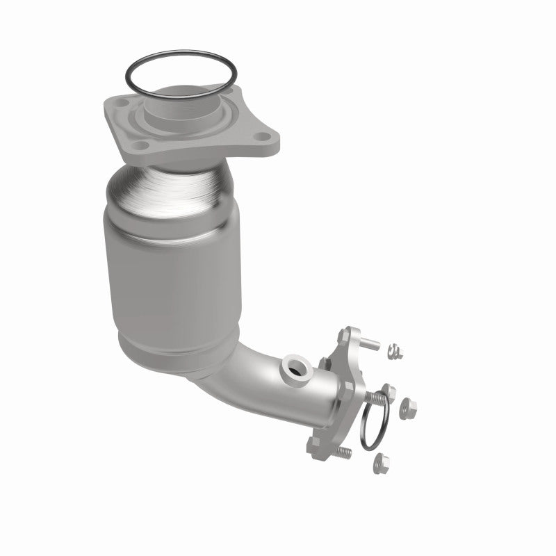 MagnaFlow 50219 hm grade direct-fit catalytic converter, front three-quarter view of the turntable spin