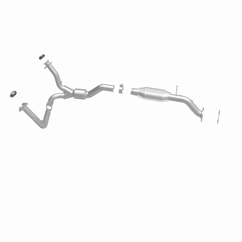 MagnaFlow 447252 carb direct-fit catalytic converter, side view of the turntable spin