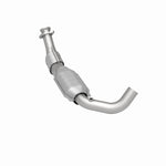 MagnaFlow 93428 hm grade direct-fit catalytic converter, rear three-quarter view of the turntable spin