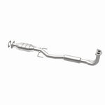 MagnaFlow 52122 oem grade direct-fit catalytic converter, opposite rear three-quarter view of the turntable spin