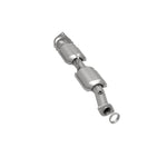 MagnaFlow 441116 carb direct-fit catalytic converter, rear three-quarter view of the turntable spin