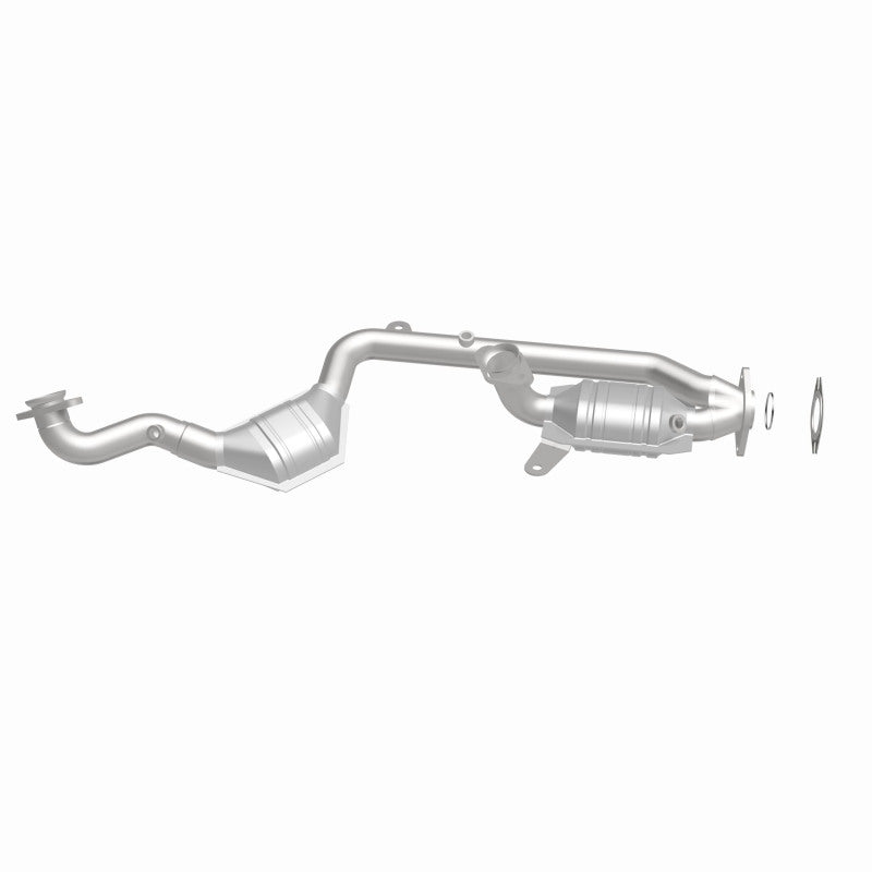 MagnaFlow 441122 carb direct-fit catalytic converter, side view of the turntable spin