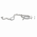 MagnaFlow 441122 carb direct-fit catalytic converter, side view of the turntable spin