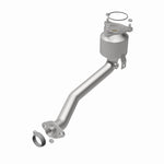 MagnaFlow 452671 carb direct-fit catalytic converter, rear view of the turntable spin