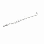 MagnaFlow 93220 hm grade direct-fit catalytic converter, front three-quarter view of the turntable spin