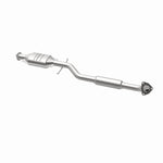MagnaFlow 49862 oem grade direct-fit catalytic converter, opposite rear three-quarter view of the turntable spin