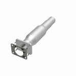 MagnaFlow 93150 hm grade direct-fit catalytic converter, opposite front three-quarter view of the turntable spin