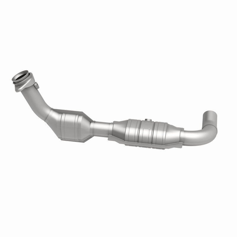 MagnaFlow 447135 carb direct-fit catalytic converter, side view of the turntable spin