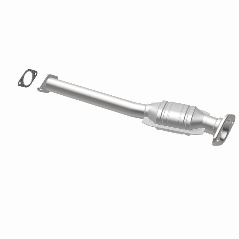 MagnaFlow 23397 hm grade direct-fit catalytic converter, opposite rear three-quarter view of the turntable spin
