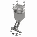 MagnaFlow 52129 oem grade direct-fit catalytic converter, opposite front three-quarter view of the turntable spin