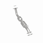 MagnaFlow 49422 oem grade direct-fit catalytic converter, rear three-quarter view of the turntable spin