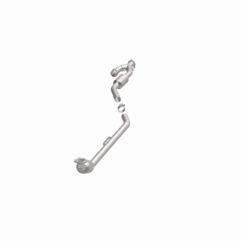 MagnaFlow 24272 hm grade direct-fit catalytic converter, opposite front three-quarter view of the turntable spin
