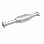 MagnaFlow 49570 oem grade direct-fit catalytic converter, front three-quarter view of the turntable spin