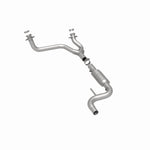 MagnaFlow 93435 hm grade direct-fit catalytic converter, rear three-quarter view of the turntable spin