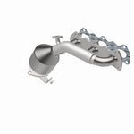 MagnaFlow 49051 oem grade manifold converter, rear view of the turntable spin