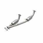 MagnaFlow 23353 hm grade direct-fit catalytic converter, rear view of the turntable spin