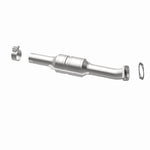 MagnaFlow 49151 oem grade direct-fit catalytic converter, opposite rear three-quarter view of the turntable spin