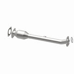 MagnaFlow 5491670 carb direct-fit catalytic converter, opposite rear three-quarter view of the turntable spin