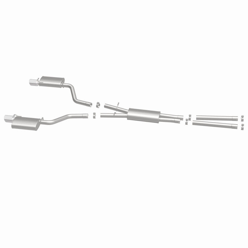 MagnaFlow 15628 street series cat-back exhaust, side view of the turntable spin