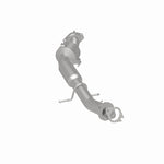 MagnaFlow 52152 oem grade direct-fit catalytic converter, rear three-quarter view of the turntable spin