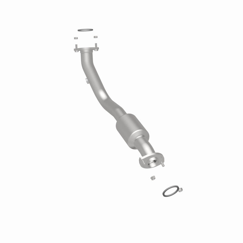 MagnaFlow 52543 oem grade direct-fit catalytic converter, rear three-quarter view of the turntable spin