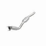 MagnaFlow 49669 oem grade direct-fit catalytic converter, opposite front three-quarter view of the turntable spin