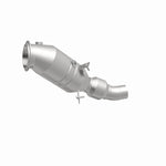 MagnaFlow 52267 oem grade direct-fit catalytic converter, front three-quarter view of the turntable spin