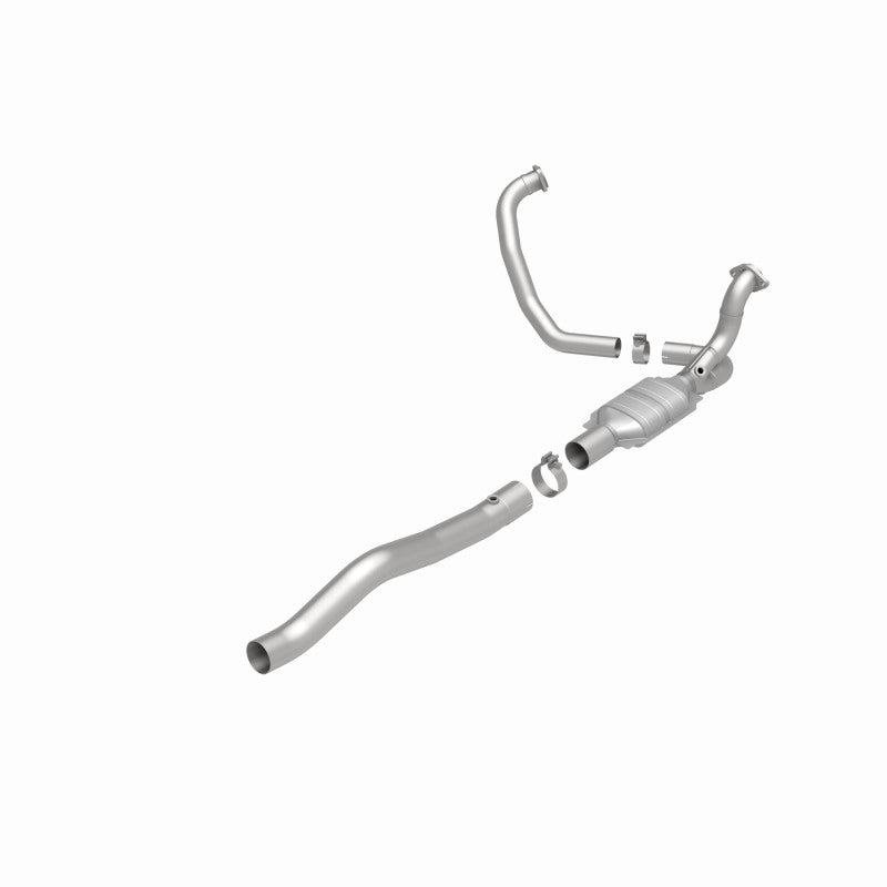 MagnaFlow 93416 hm grade direct-fit catalytic converter, rear view of the turntable spin