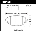 Hawk 01-05 Mazda Miata 1.8L Base OE Inc. Clips Shims Front ER-1 Brake Pads