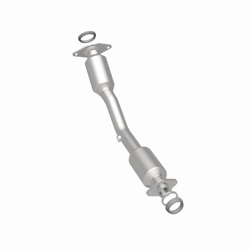 MagnaFlow 52327 oem grade direct-fit catalytic converter, rear three-quarter view of the turntable spin