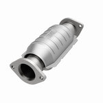 MagnaFlow 23744 hm grade direct-fit catalytic converter, opposite front three-quarter view of the turntable spin