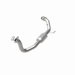 MagnaFlow 49430 oem grade direct-fit catalytic converter, opposite front three-quarter view of the turntable spin
