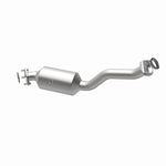 MagnaFlow 5461768 carb direct-fit catalytic converter, opposite rear three-quarter view of the turntable spin