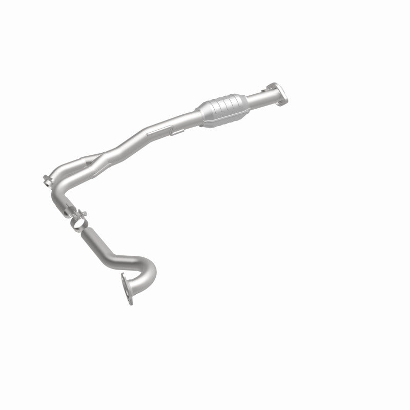 MagnaFlow 93236 hm grade direct-fit catalytic converter, front three-quarter view of the turntable spin