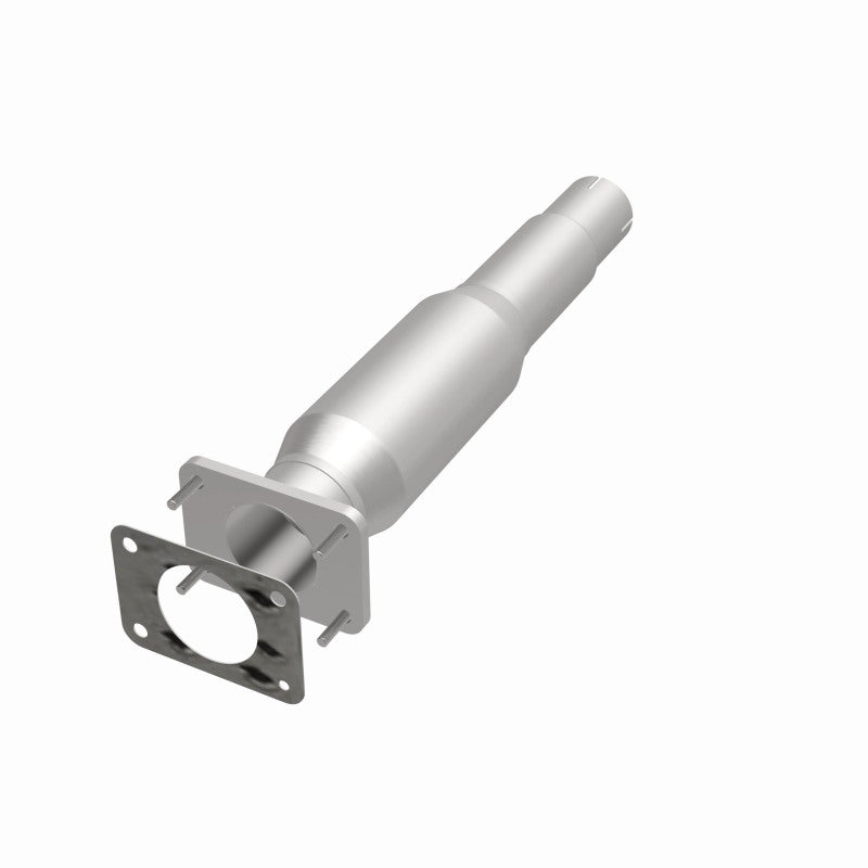 MagnaFlow 5461333 carb direct-fit catalytic converter, opposite front three-quarter view of the turntable spin