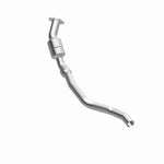 MagnaFlow 5561584 carb direct-fit catalytic converter, rear three-quarter view of the turntable spin