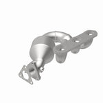 MagnaFlow 52328 oem grade manifold converter, rear view of the turntable spin