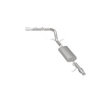 MagnaFlow 16564 street series cat-back exhaust, rear three-quarter view of the turntable spin