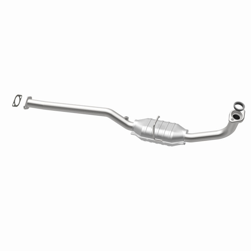 MagnaFlow 49563 oem grade direct-fit catalytic converter, opposite rear three-quarter view of the turntable spin