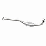 MagnaFlow 49563 oem grade direct-fit catalytic converter, opposite rear three-quarter view of the turntable spin