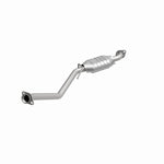 MagnaFlow 93340 epa direct-fit catalytic converter, front three-quarter view of the turntable spin