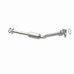 MagnaFlow 93146 hm grade direct-fit catalytic converter, opposite rear three-quarter view of the turntable spin