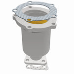 MagnaFlow 50812 hm grade direct-fit catalytic converter, opposite front three-quarter view of the turntable spin
