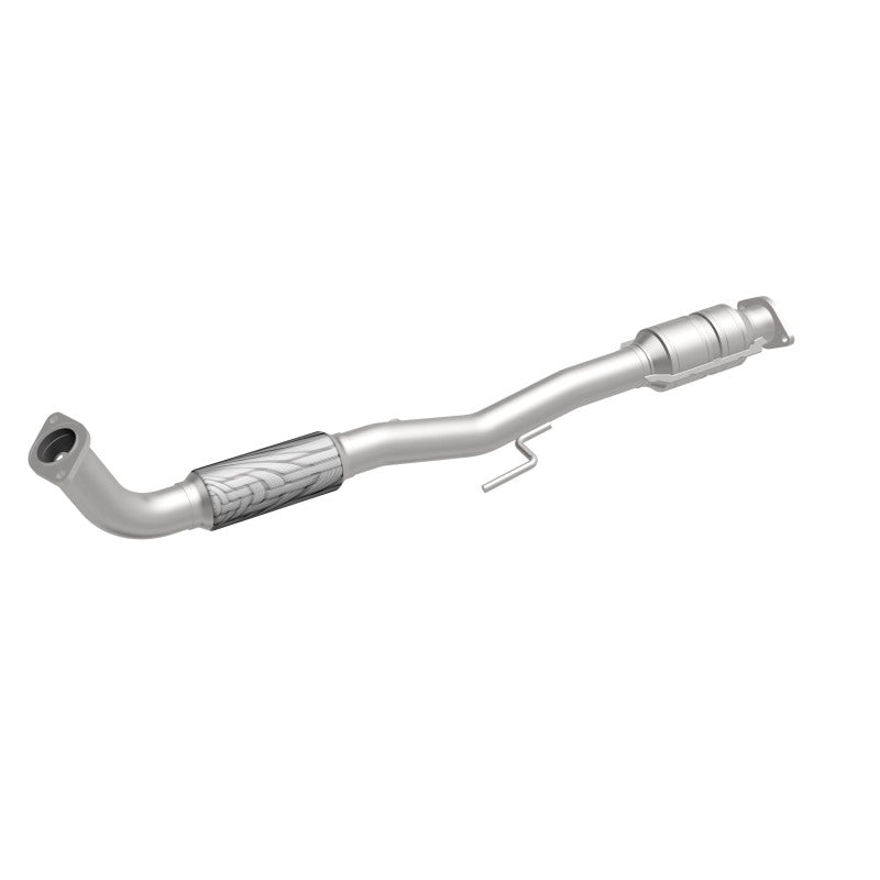 MagnaFlow 93166 hm grade direct-fit catalytic converter, front three-quarter view of the turntable spin